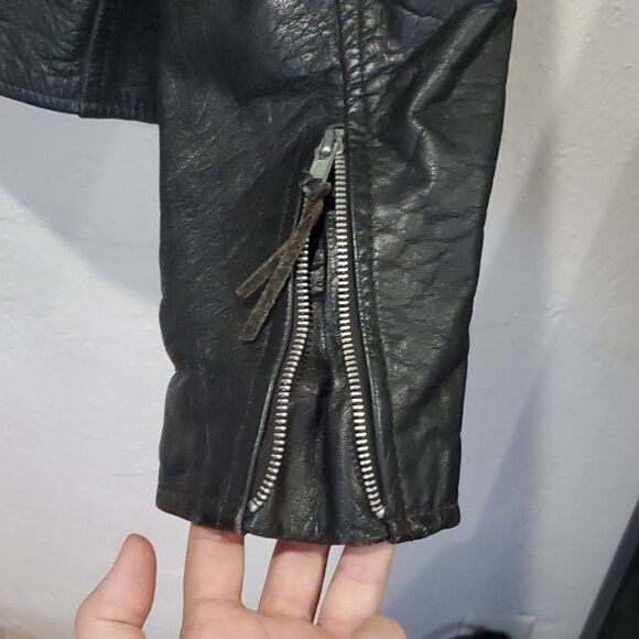 Vintage Leather King Motorcycle Jacket in Black Size M or 6/8 - Picture 9 of 16